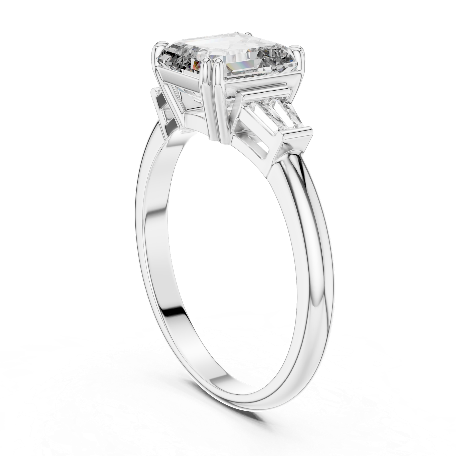 1.80 Cts Certified Emerald Cut Lab Grown Diamond Solitaire Engagement Ring