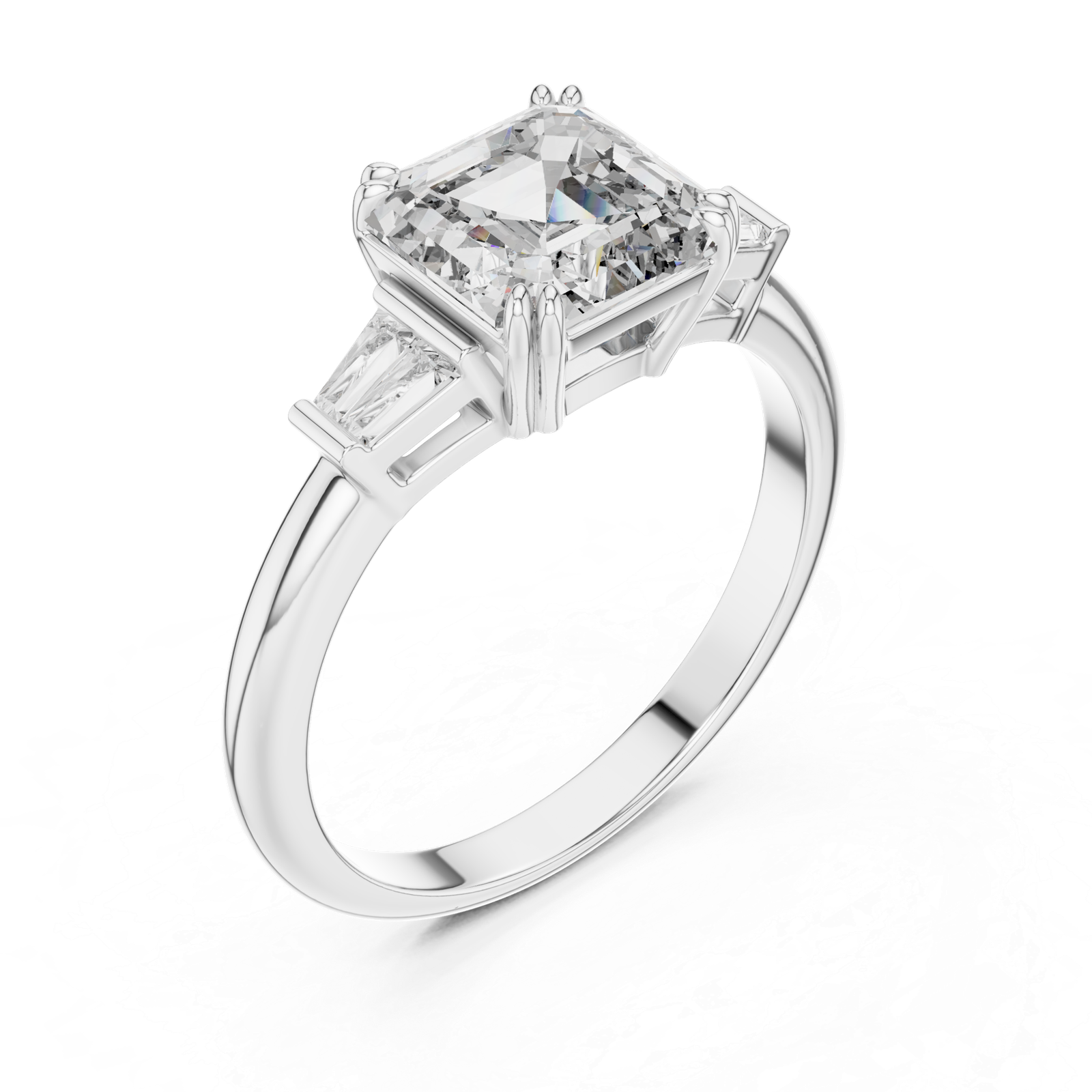 1.80 Cts Certified Emerald Cut Lab Grown Diamond Solitaire Engagement Ring