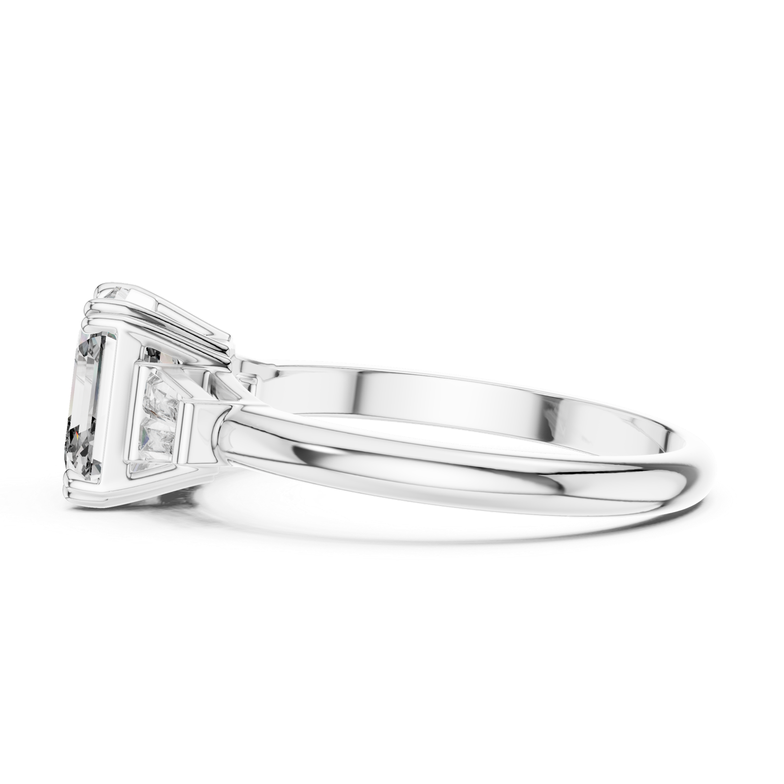 1.80 Cts Certified Emerald Cut Lab Grown Diamond Solitaire Engagement Ring