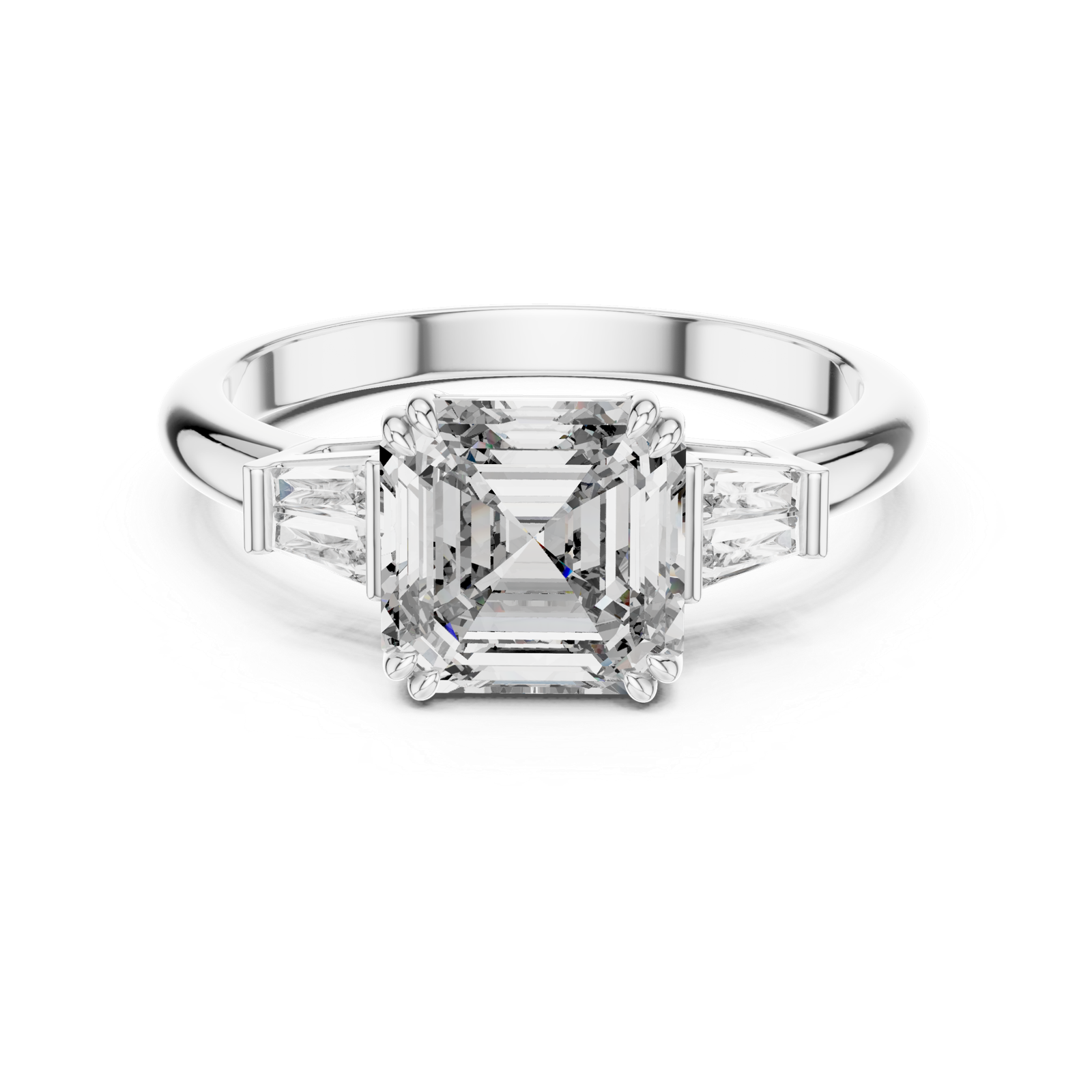 1.80 Cts Certified Emerald Cut Lab Grown Diamond Solitaire Engagement Ring