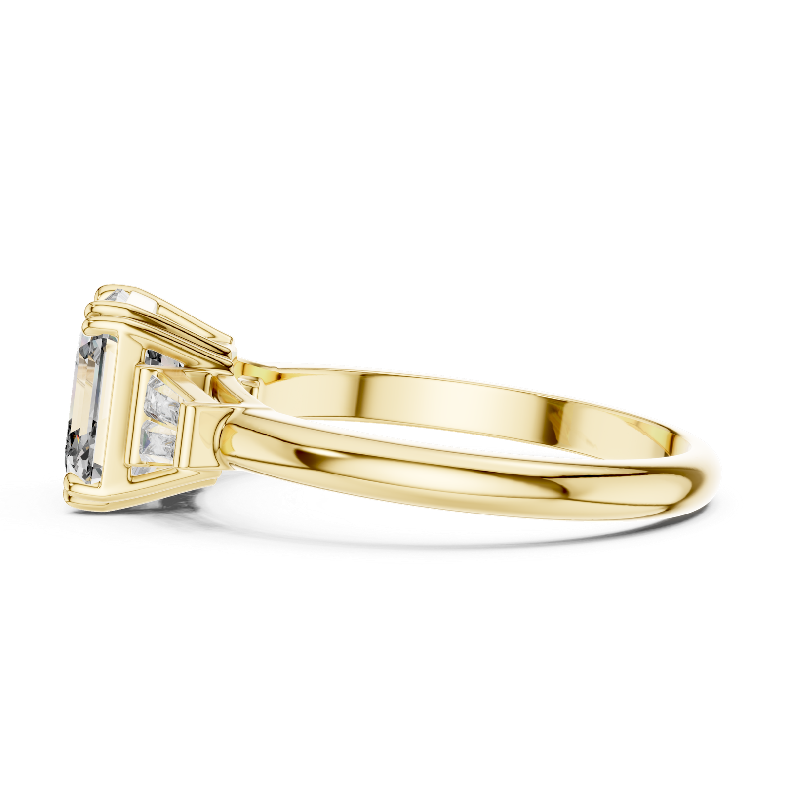 1.80 Cts Certified Emerald Cut Lab Grown Diamond Solitaire Engagement Ring