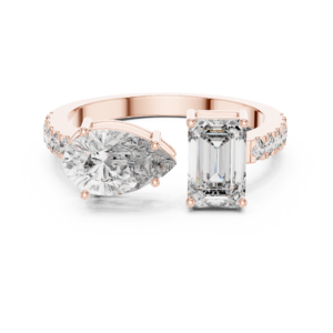 2.10 Cts Pear Cut Certified Lab Grown Gold Diamond Ring