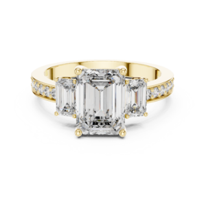 2.66 Cts Emerald Cut Certified Lab Grown Diamond Ring