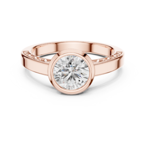 1.00 Cts Round Cut Certified Lab Grown Gold Diamond Ring