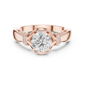 1.11 Cts Round Cut Certified Lab Grown Gold Diamond Ring