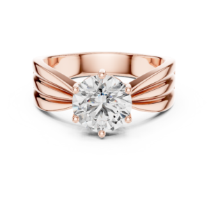 1.25 Cts Round Cut Certified Lab Grown Gold Diamond Ring