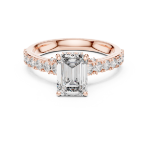 2.46 Cts Emerald Cut Certified Lab Grown Gold Diamond Ring