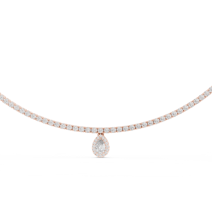 4.53 Cts Pear Cut Certified Lab Grown Gold Diamond Necklace