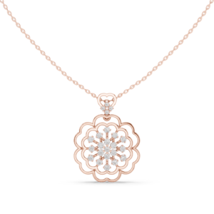 0.71 Cts Round Cut Lab Grown Diamond Gold Pendant