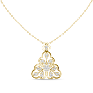 0.86 Cts Round Cut Lab Grown Diamond Gold Pendant