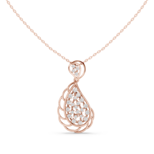 0.63 Cts Round Cut Lab Grown Diamond Gold Pendant