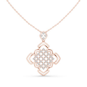 1.01 Cts Round Cut Lab Grown Diamond Gold Pendant
