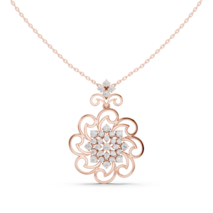 1.02 Cts Round Cut Lab Grown Diamond Gold Pendant