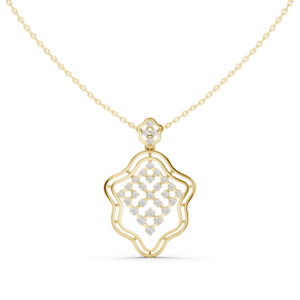 0.45 Cts Round Cut Lab Grown Diamond Gold Pendant