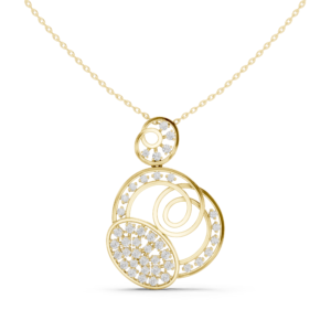 1.15 Cts Round Cut Lab Grown Diamond Gold Pendant