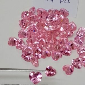 Pink Heart Cut CZ Gemstones
