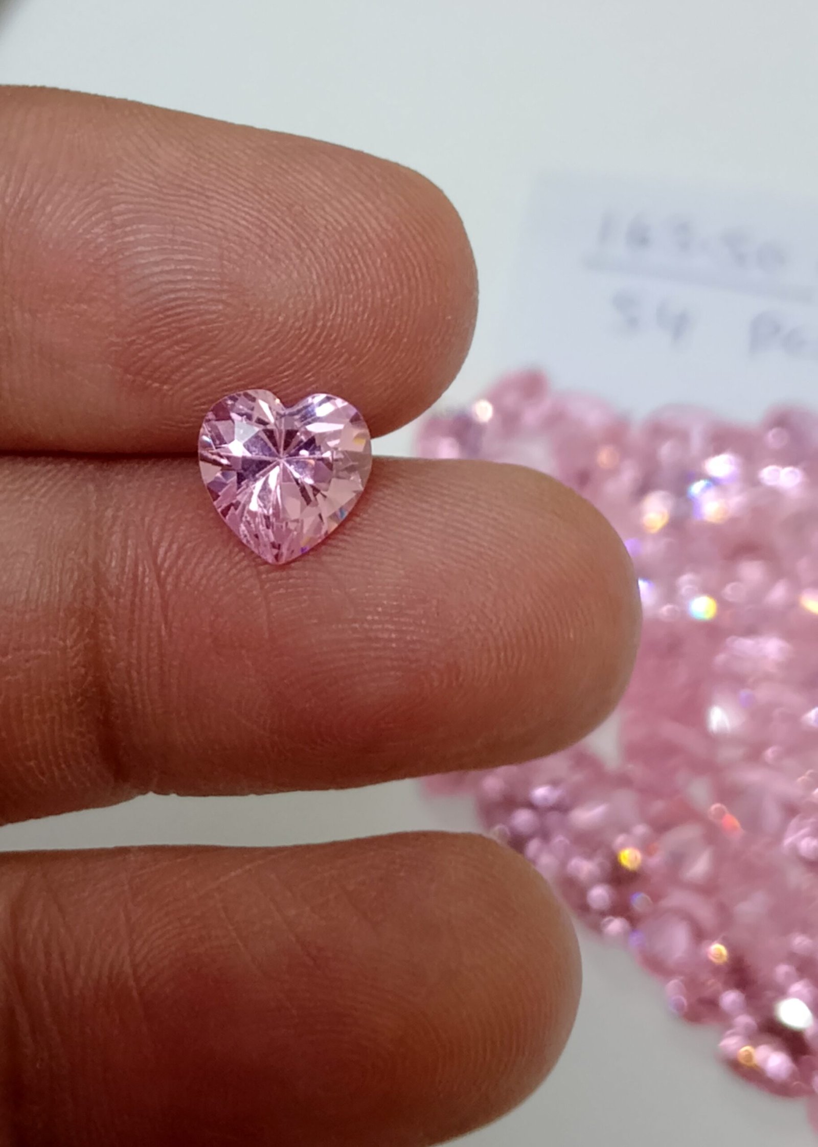 Pink Heart Cut Synthetic CZ Gemstones 163.50 Cts 54 Pcs - Image 20