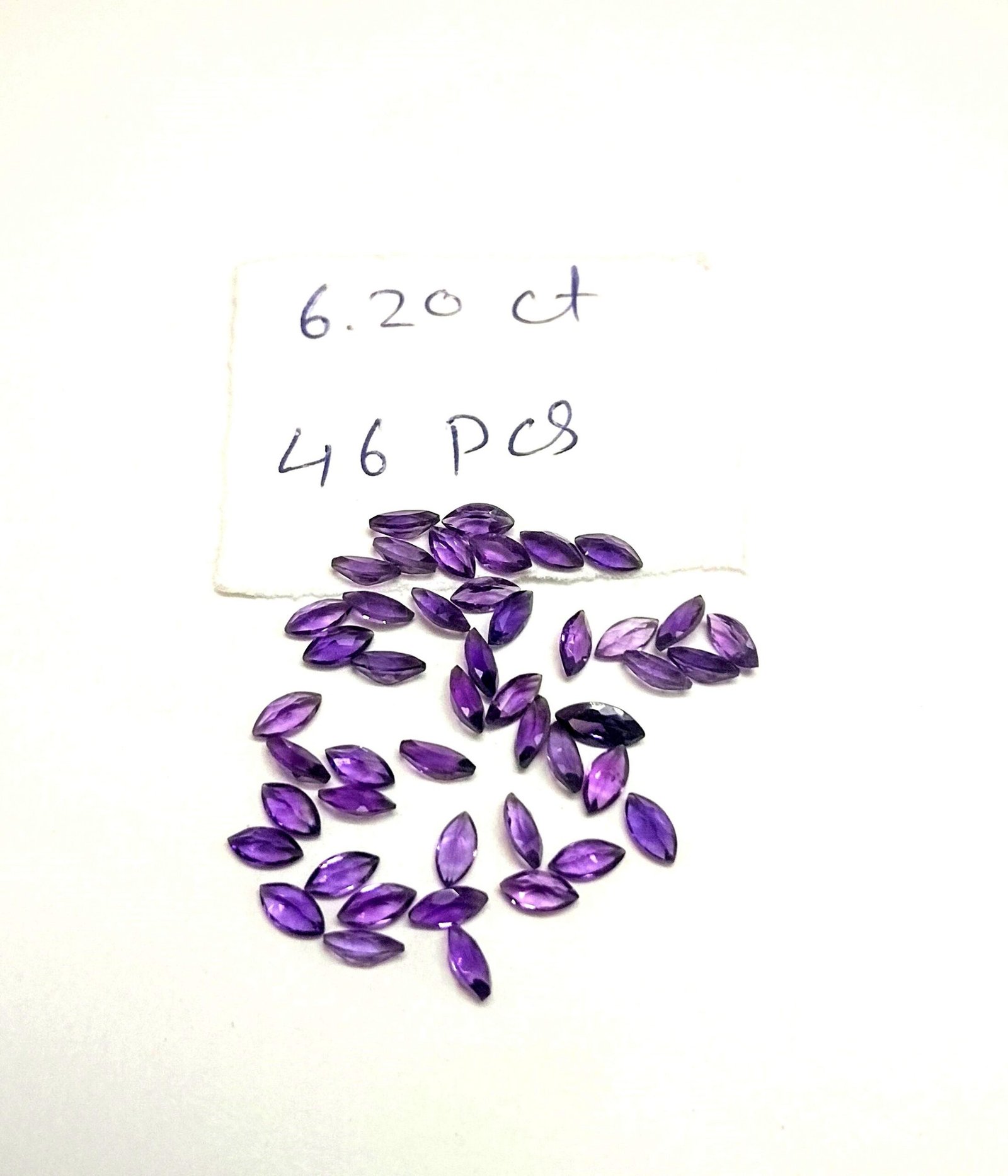 Purple Synthetic CZ Stones 6.20 Cts 46 Pcs Marquise Cut 5x2.5 mm - Image 4