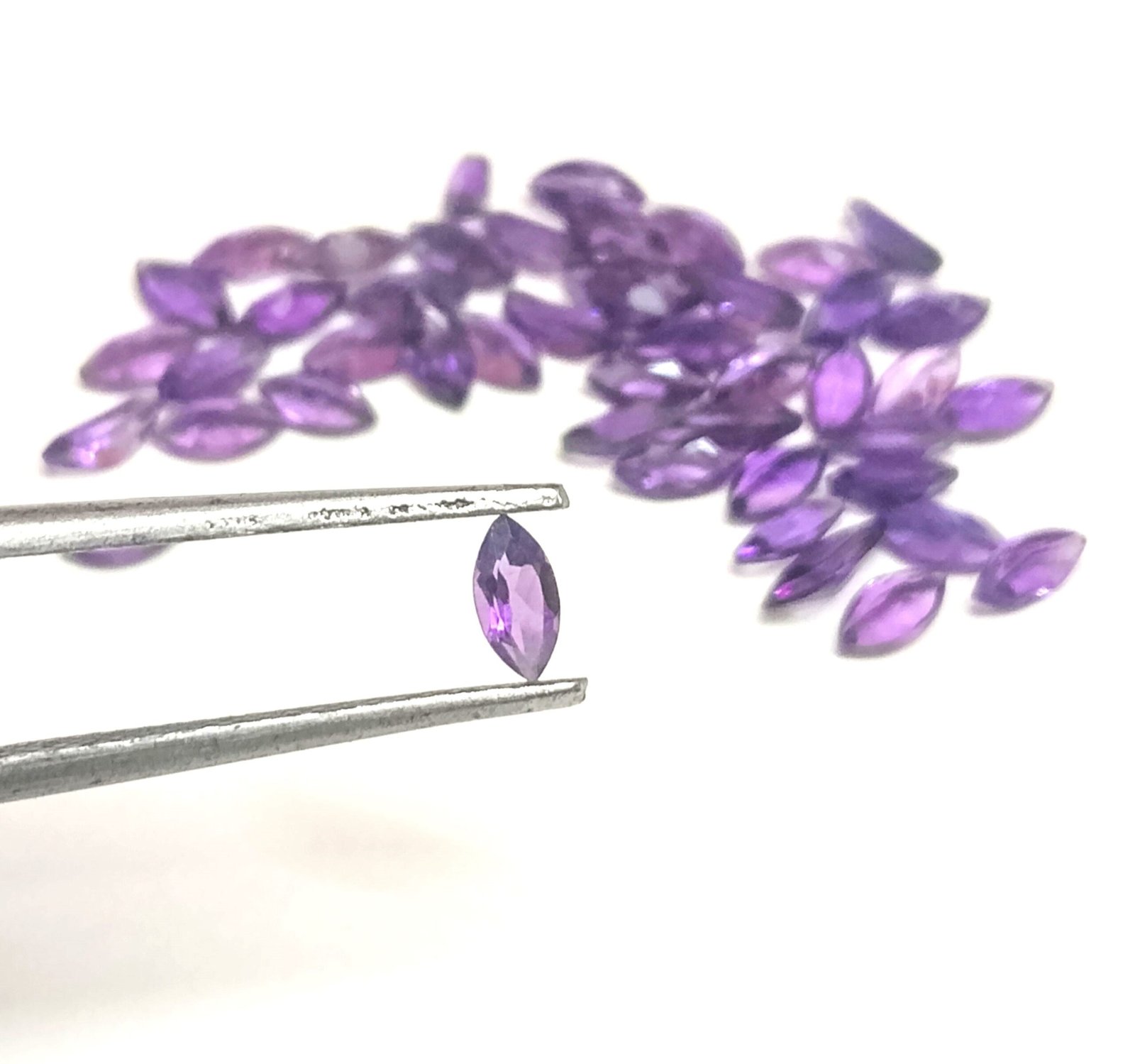Purple Synthetic CZ Stones 6.20 Cts 46 Pcs Marquise Cut 5x2.5 mm - Image 5