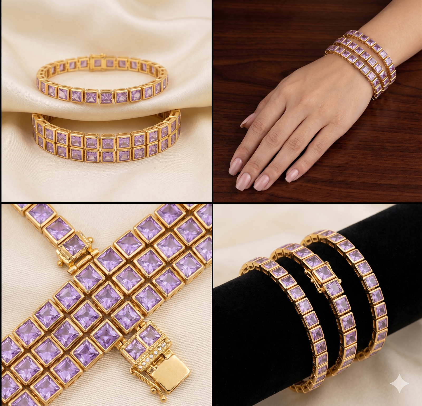 Purple Synthetic CZ Stones Princess Cut 16.00 Cts 51 Pcs 3.5 MM - Image 8