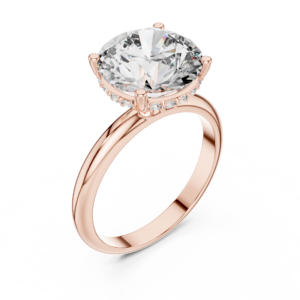 3.75 Cts Solitaire Diamond Engagement Gold Ring