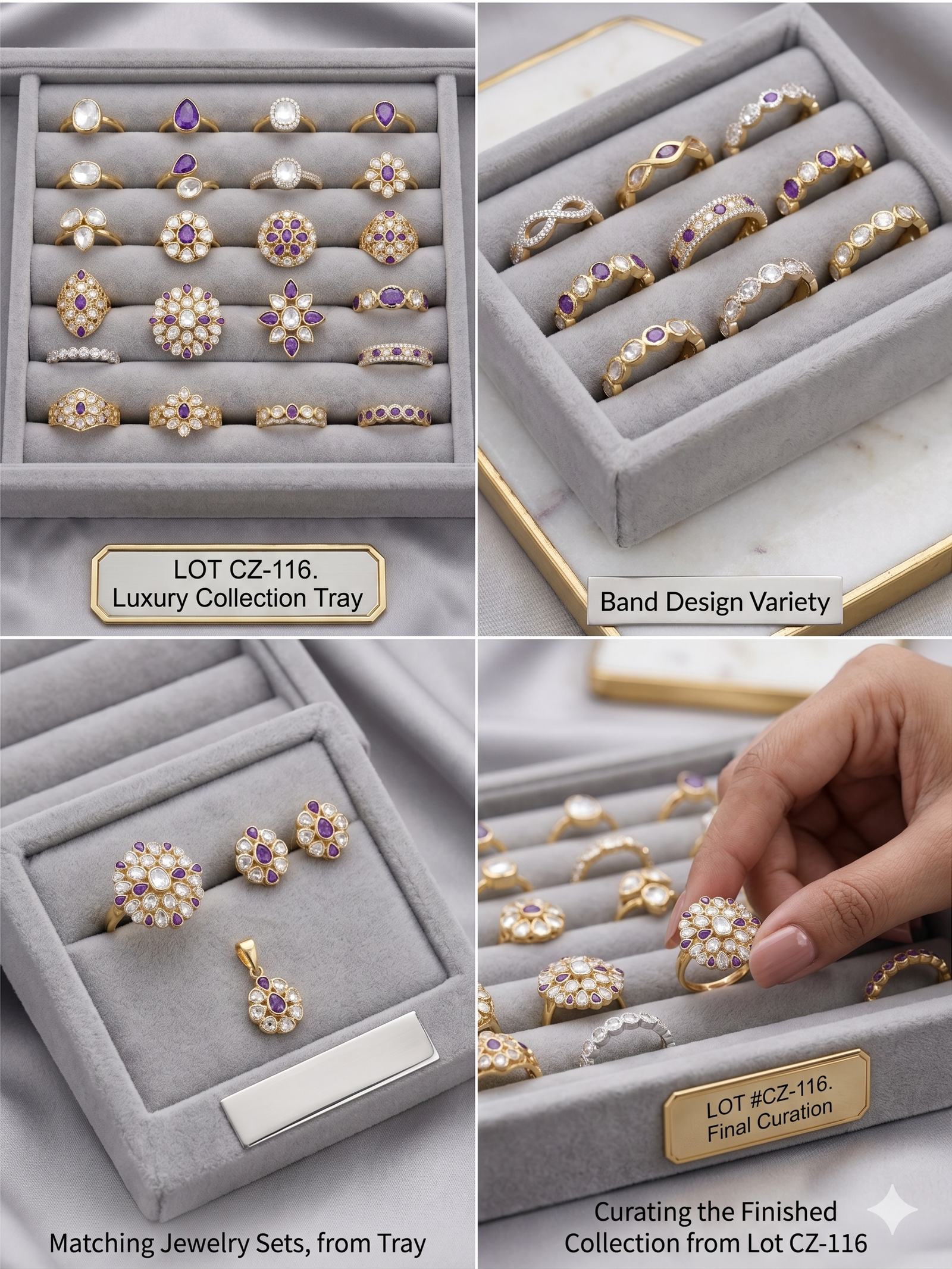 White Purple Synthetic CZ Stones Polki 278.95 Cts 836 Pcs Uncut 3-8 MM - Image 13