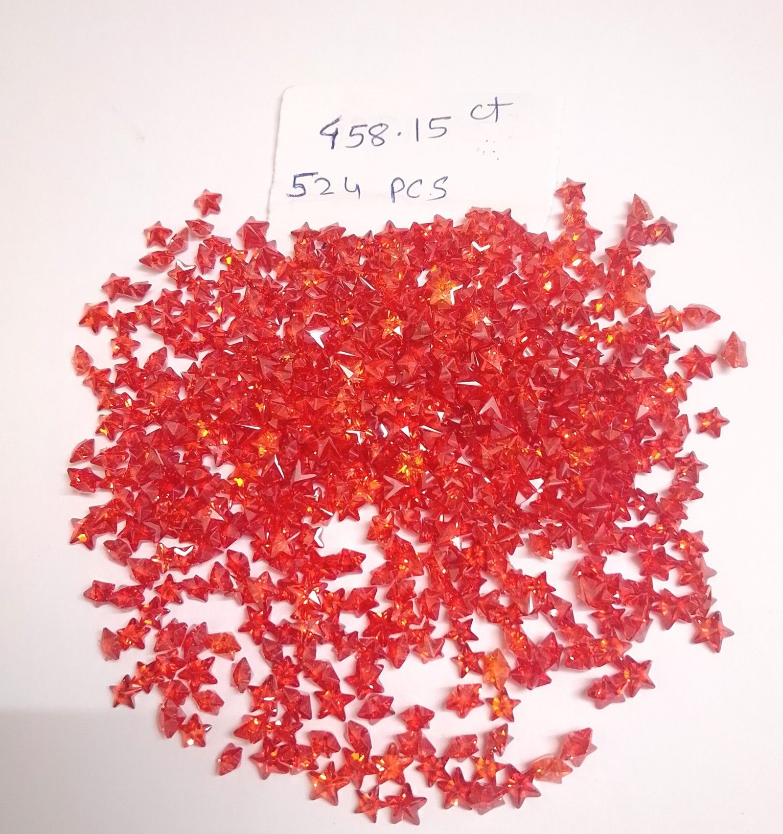 Orange CZ Star Shape Loose Stones