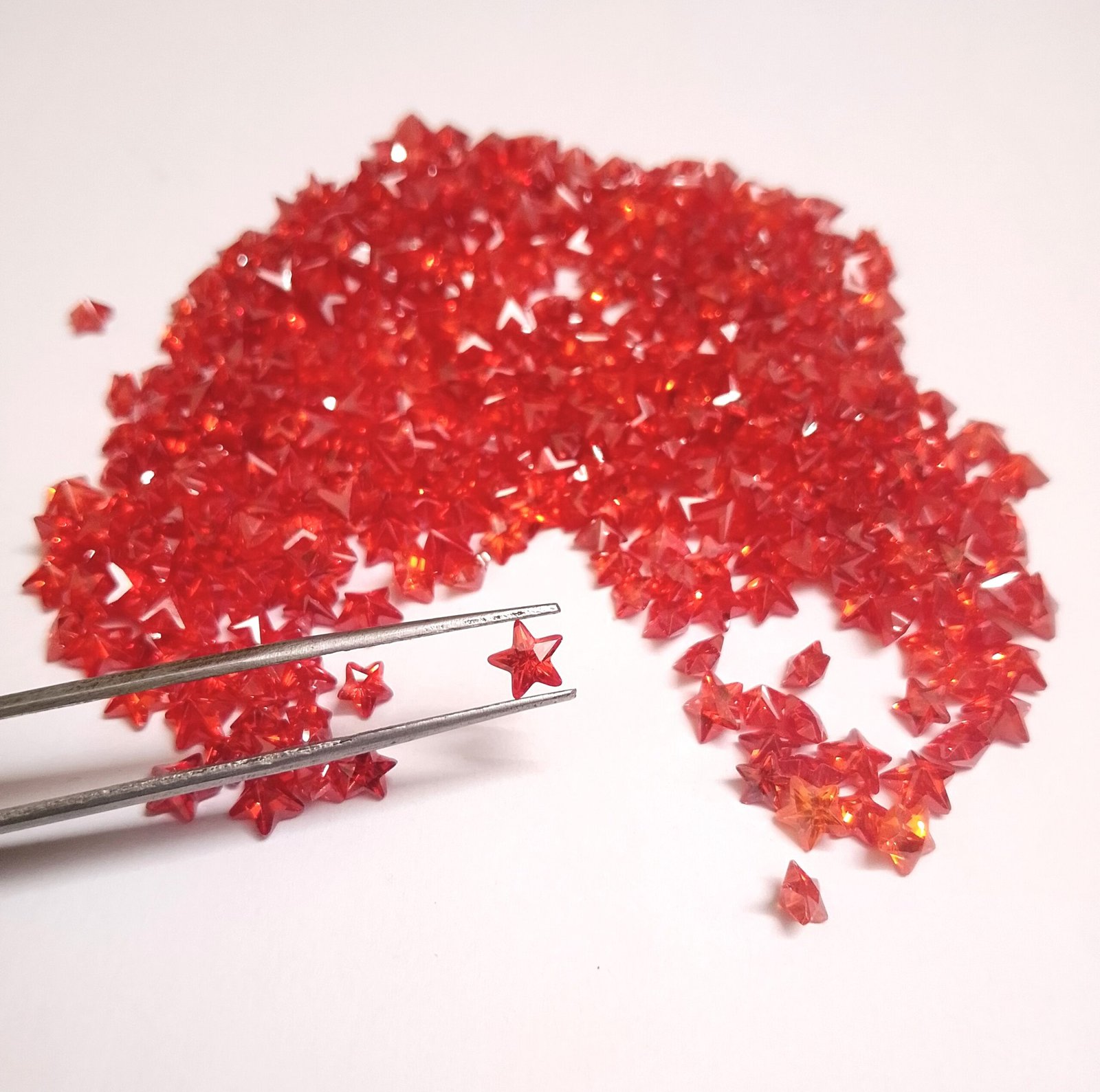 Orange CZ Synthetic Cubic Zirconia Gemstones Star Shape 458.15 Cts 524 Pcs 6mm - Image 2