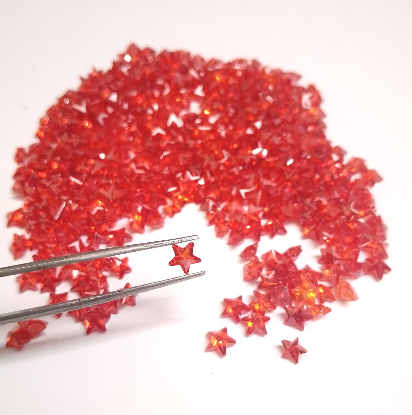 Orange CZ Synthetic Cubic Zirconia Gemstones Star Shape 458.15 Cts 524 Pcs 6mm - Image 4