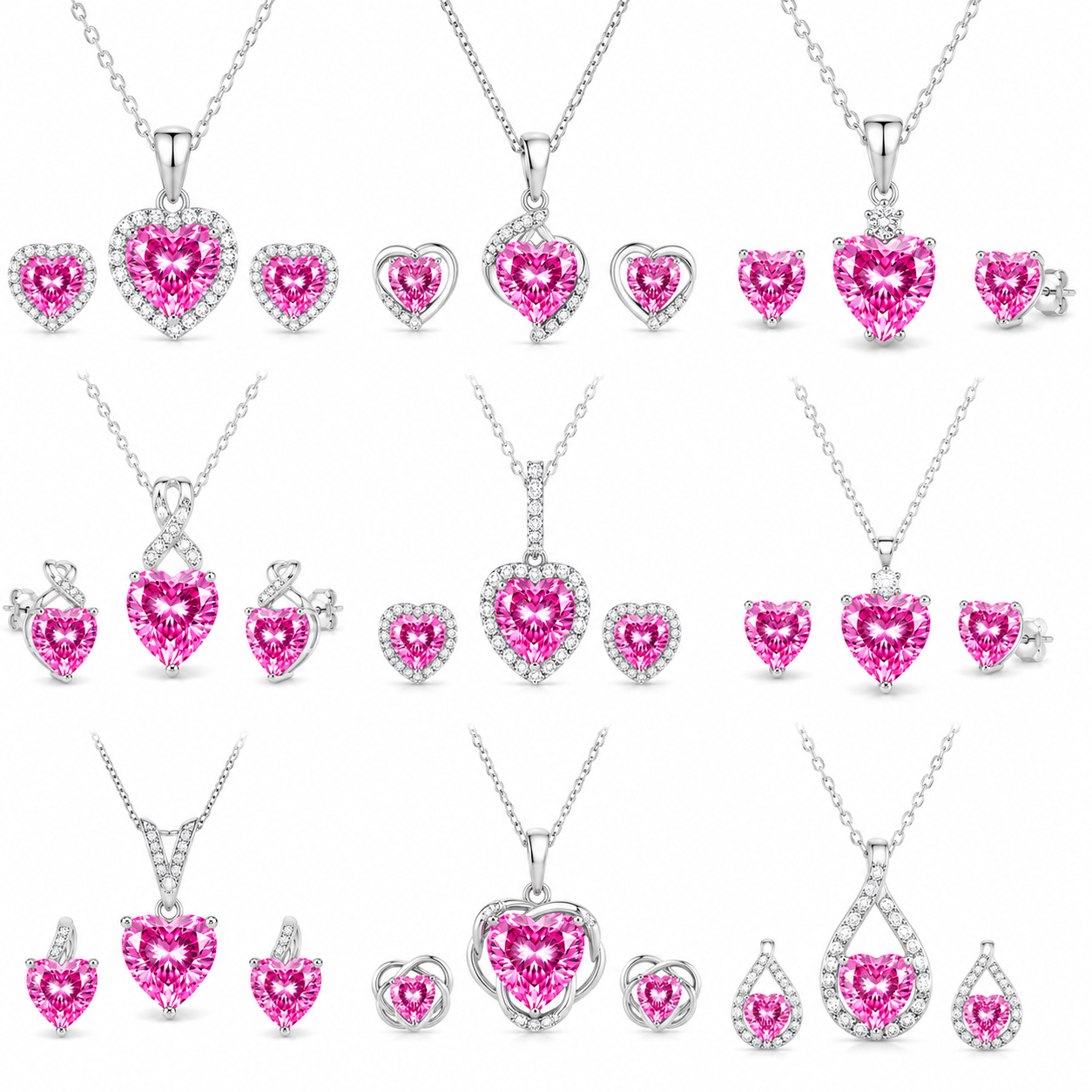 Pink Heart Cut Synthetic CZ Gemstones 163.50 Cts 54 Pcs - Image 13