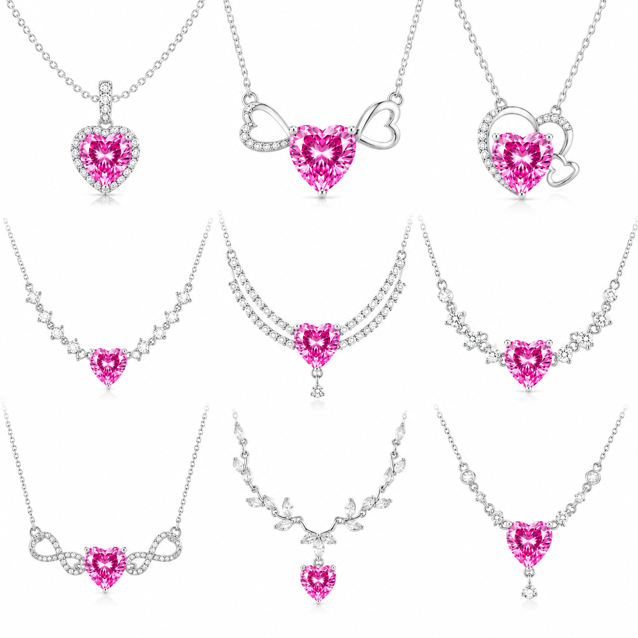 Pink Heart Cut Synthetic CZ Gemstones 163.50 Cts 54 Pcs - Image 16