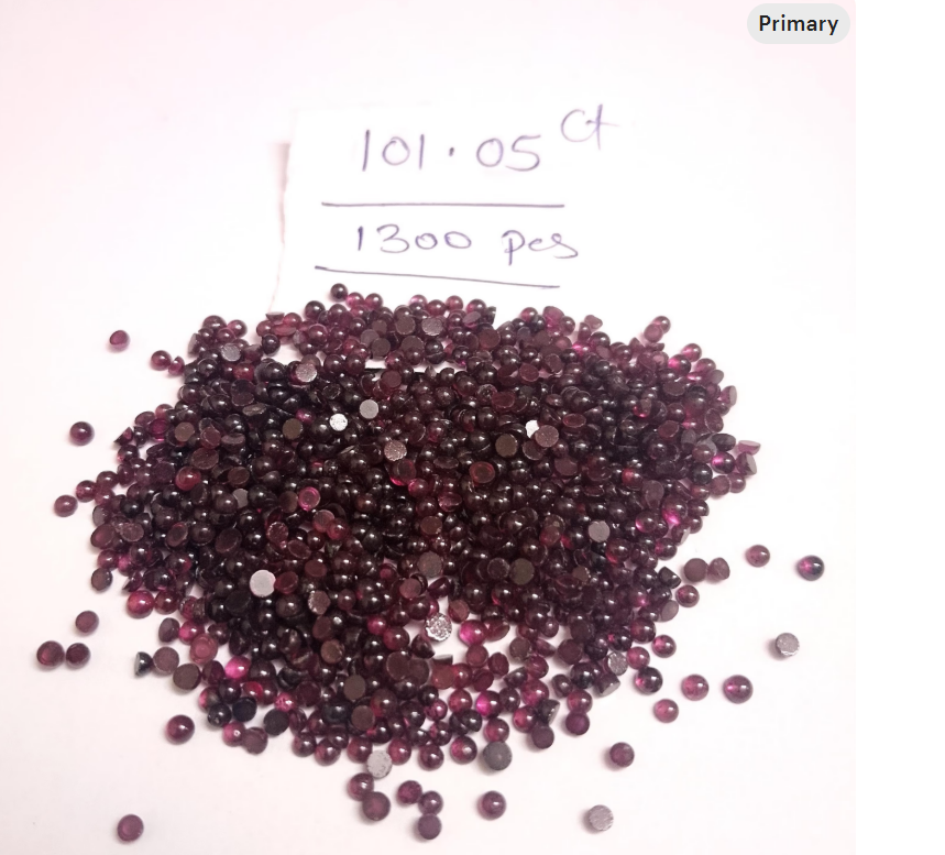 Natural Pink Rhodolite Garnet Round Cabochons 1300 Pcs 101.05 Cts (2-3mm) for Jewellery - Image 11