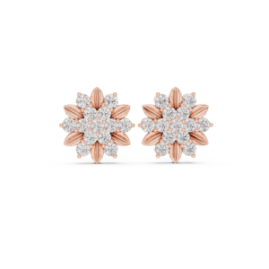 0.91 Cts Round Cut Certified Lab Grown Diamond Earrings Tops ER-102