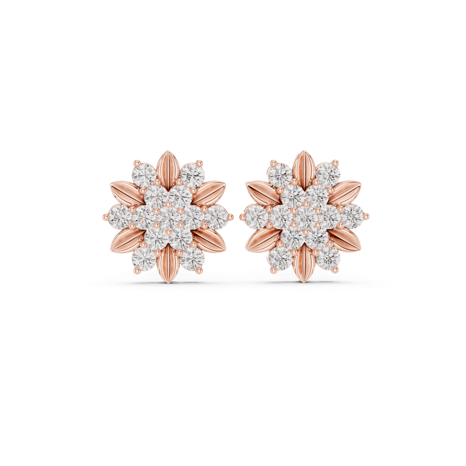0.91 Cts Round Cut Certified Lab Grown Diamond Earrings Tops ER-102