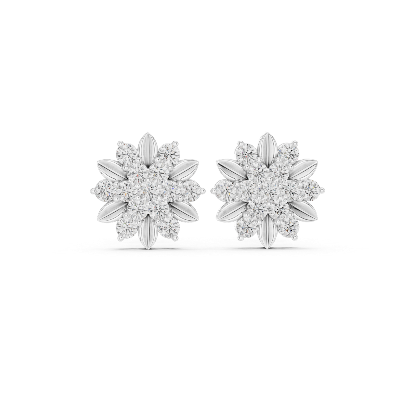0.91 Cts Round Cut Certified Lab Grown Diamond Earrings Tops ER-102