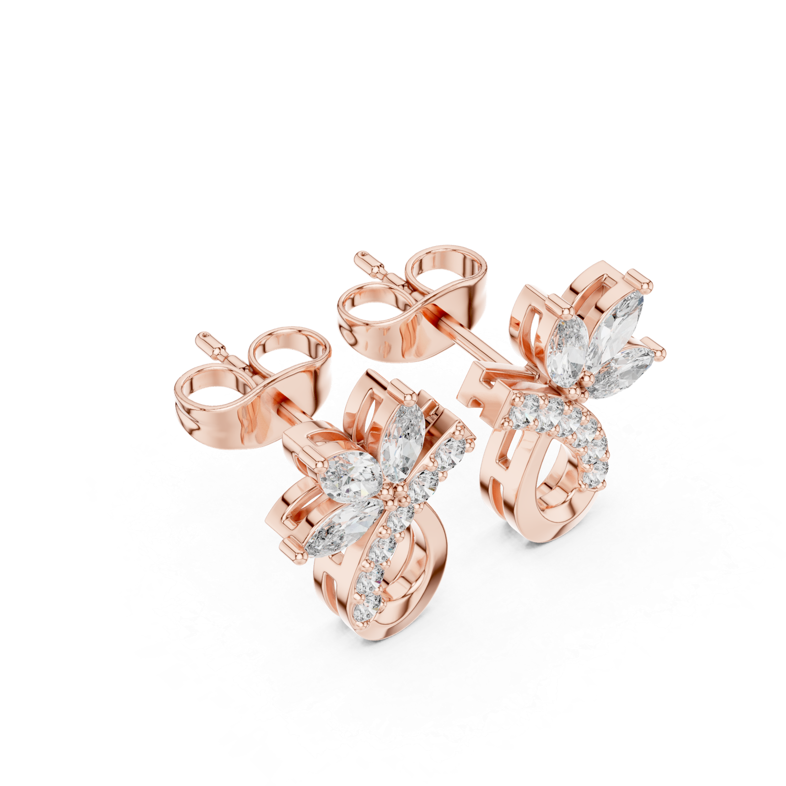 0.47 Cts Marquise Cut Certified Lab Grown Diamond Earrings Tops ER-106
