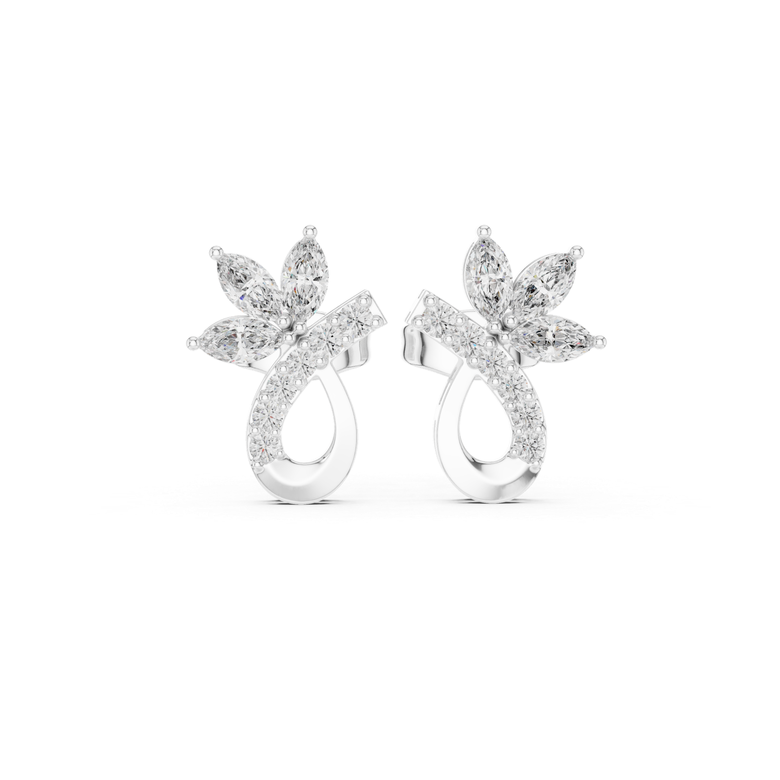0.47 Cts Marquise Cut Certified Lab Grown Diamond Earrings Tops ER-106