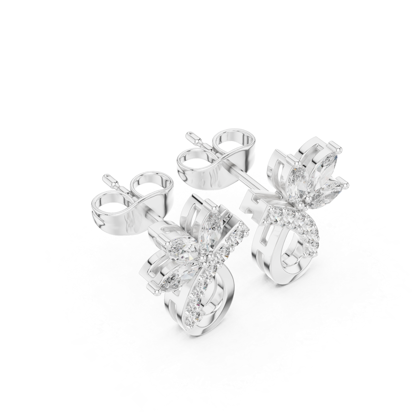 0.47 Cts Marquise Cut Certified Lab Grown Diamond Earrings Tops ER-106