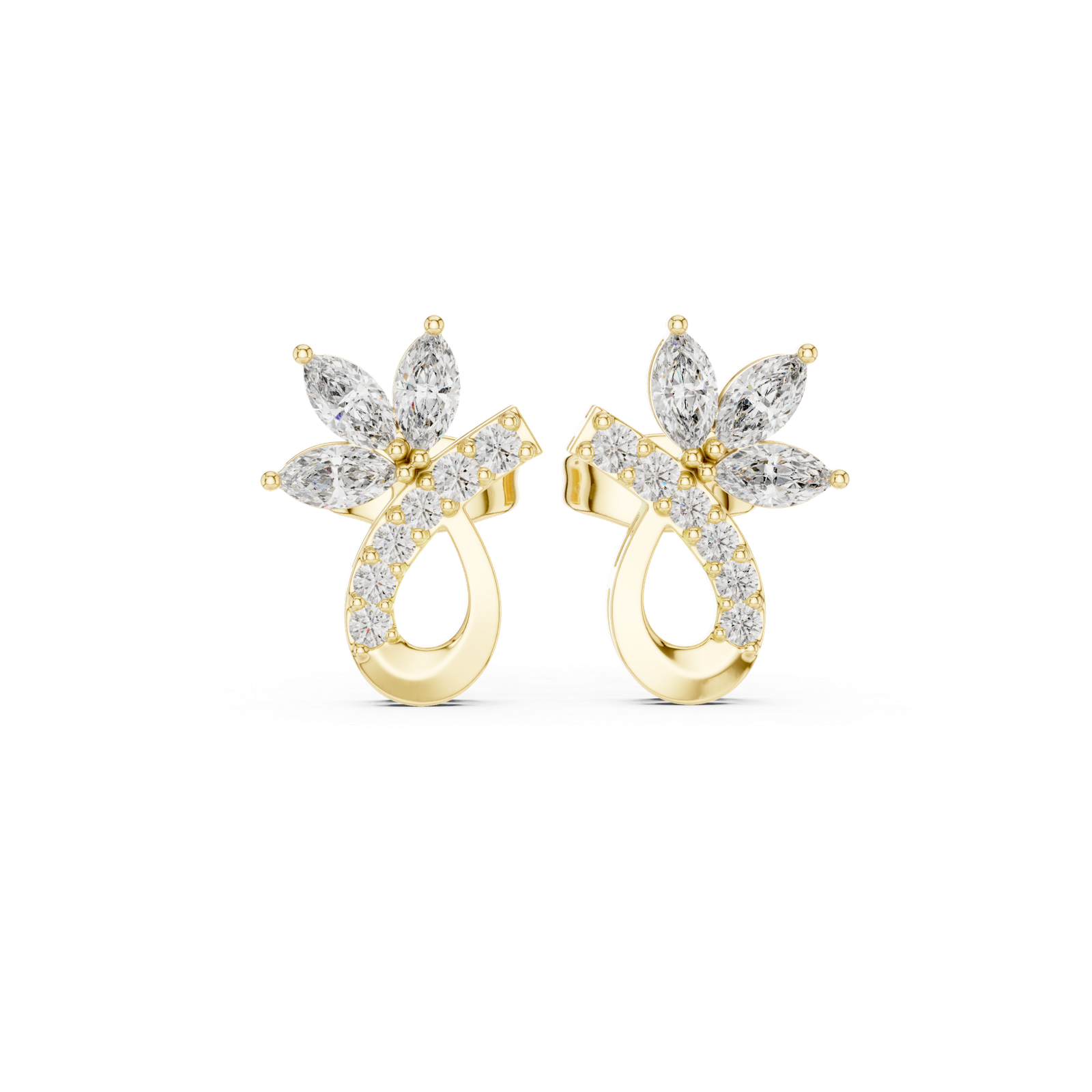 0.47 Cts Marquise Cut Certified Lab Grown Diamond Earrings Tops ER-106