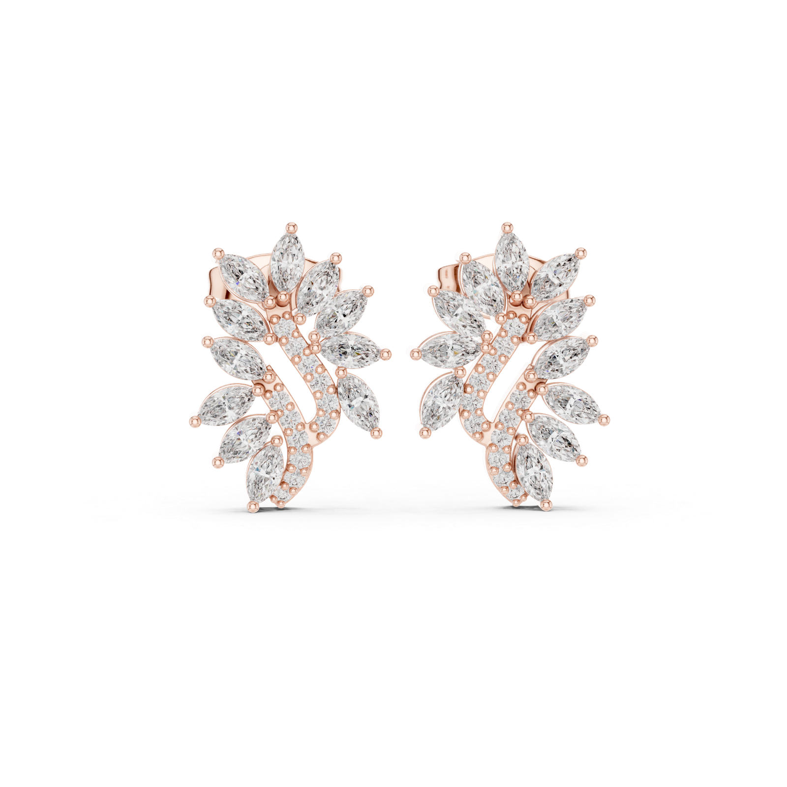 0.61 Cts Marquise Cut Lab Grown Gold Diamond Earrings ER-52