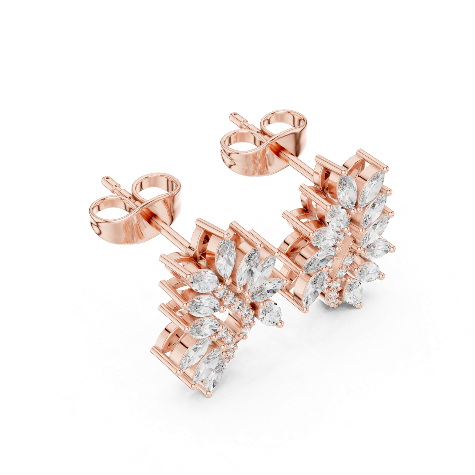 0.61 Cts Marquise Cut Lab Grown Gold Diamond Earrings ER-52