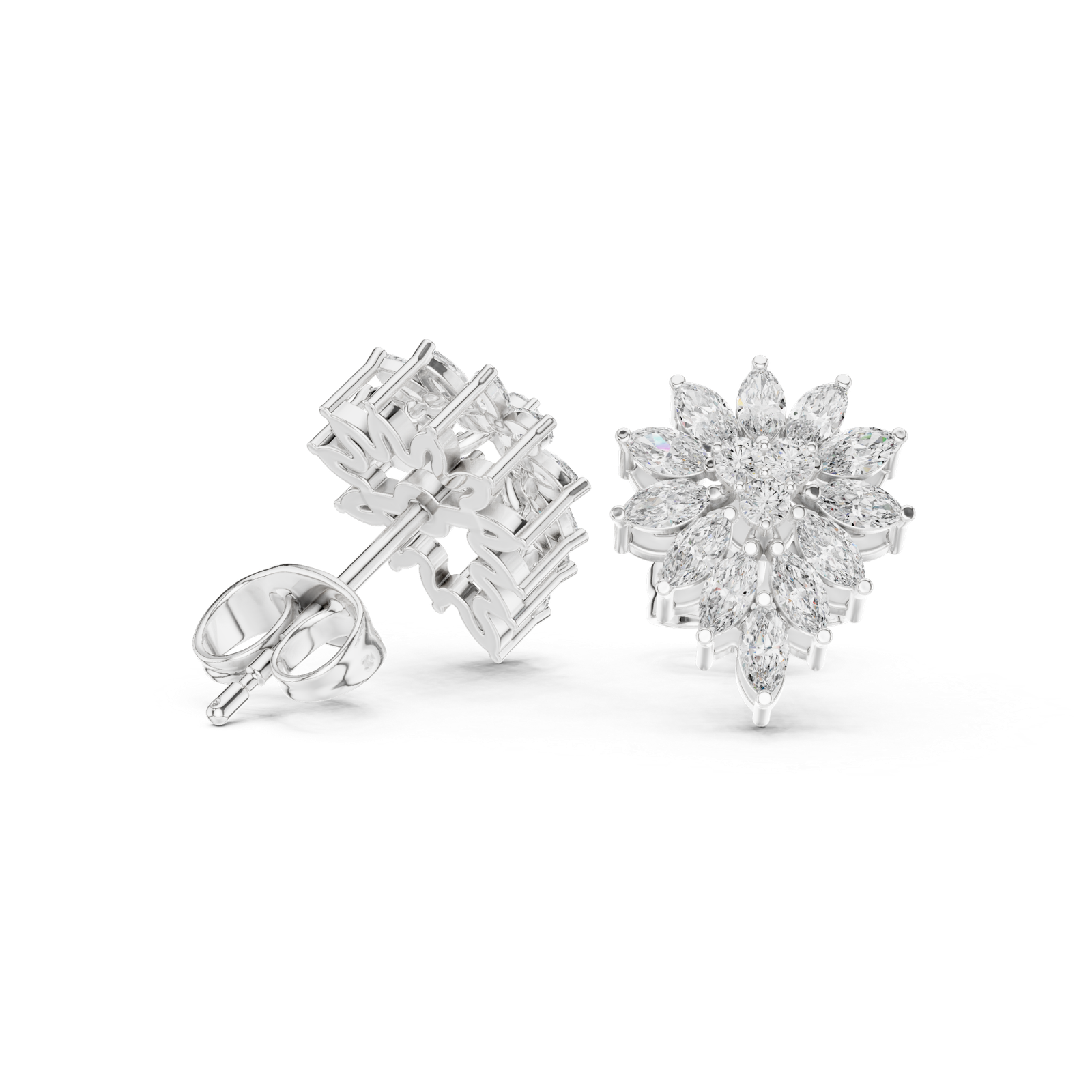 0.62 Cts Marquise Cut Lab Grown Gold Diamond Earrings ER-286