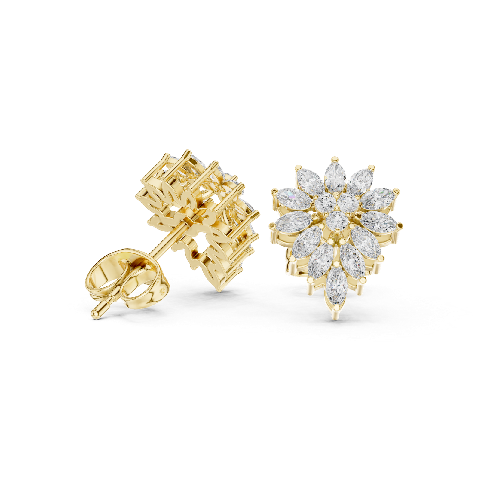 0.62 Cts Marquise Cut Lab Grown Gold Diamond Earrings ER-286