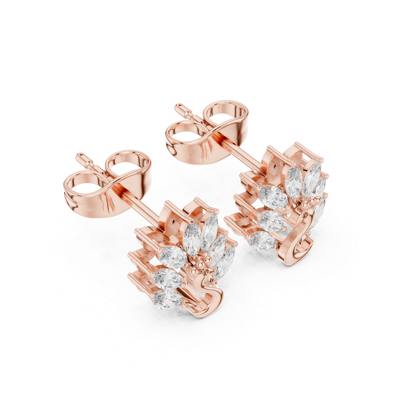 0.31 Cts Marquise Cut Lab Grown Gold Diamond Earrings ER-288