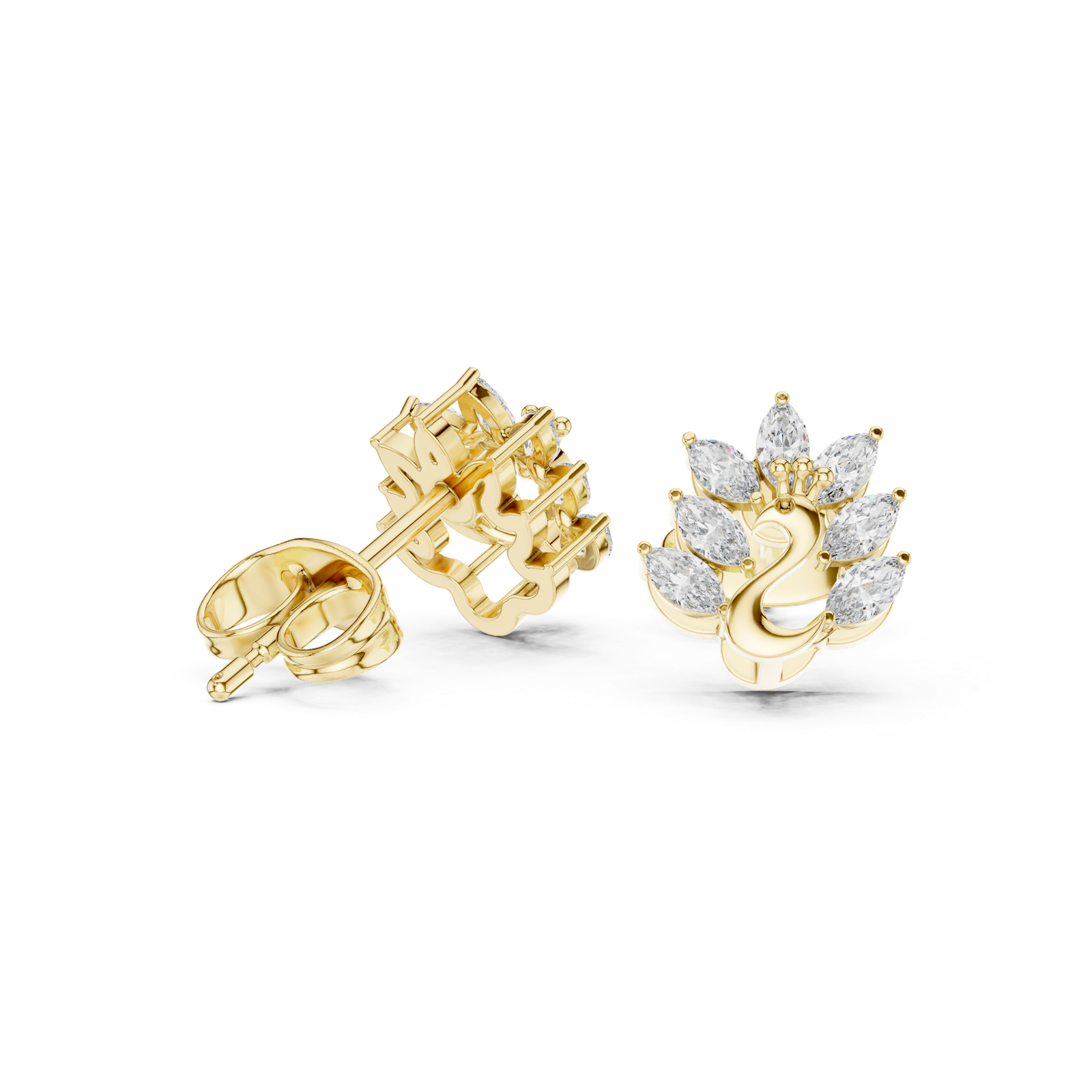0.31 Cts Marquise Cut Lab Grown Gold Diamond Earrings ER-288