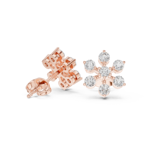 0.91 Cts Round Cut Lab Grown Gold Diamond Earrings ER-294