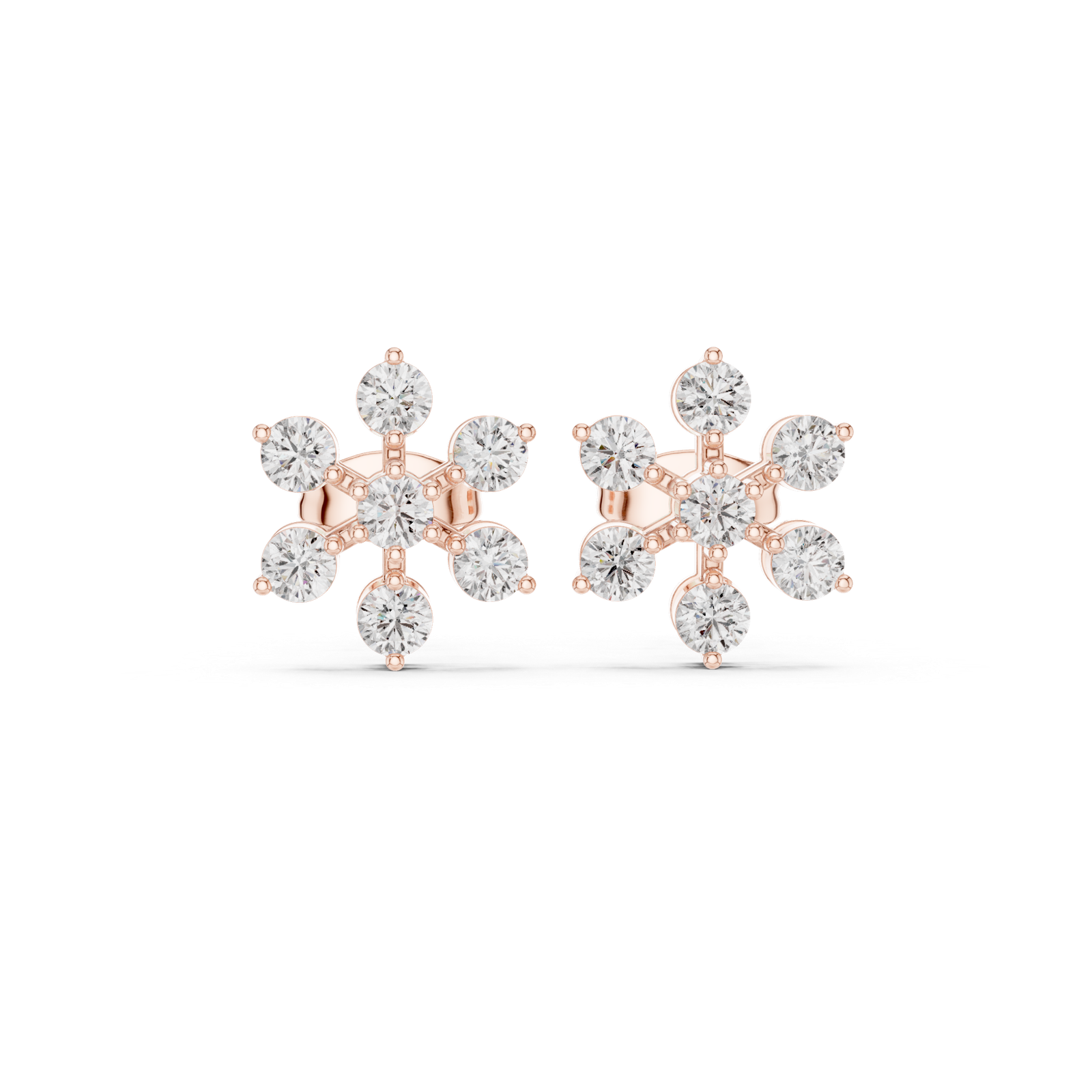 0.91 Cts Round Cut Lab Grown Gold Diamond Earrings ER-294