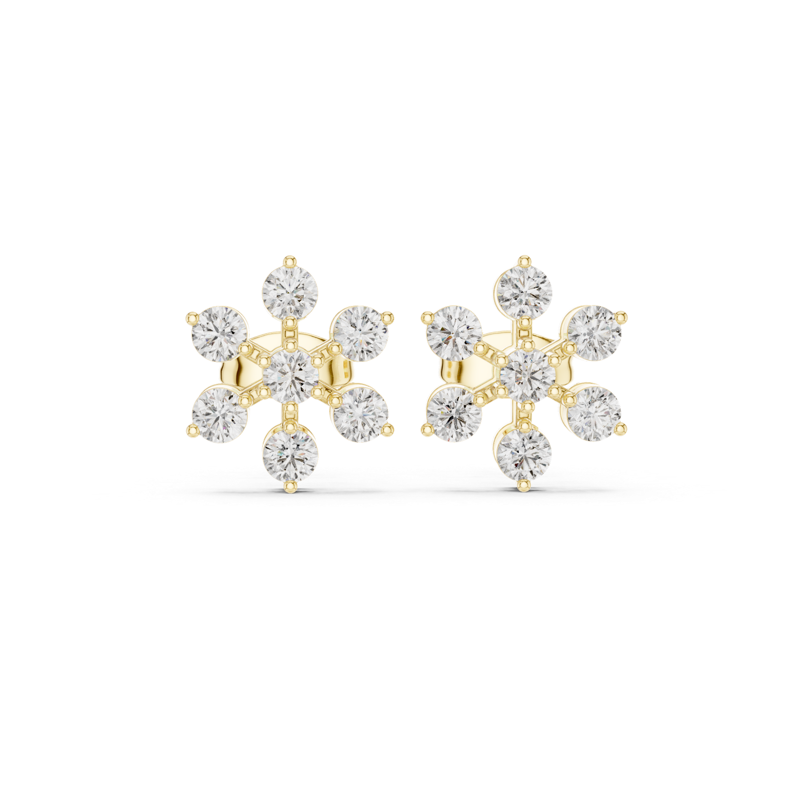 0.91 Cts Round Cut Lab Grown Gold Diamond Earrings ER-294