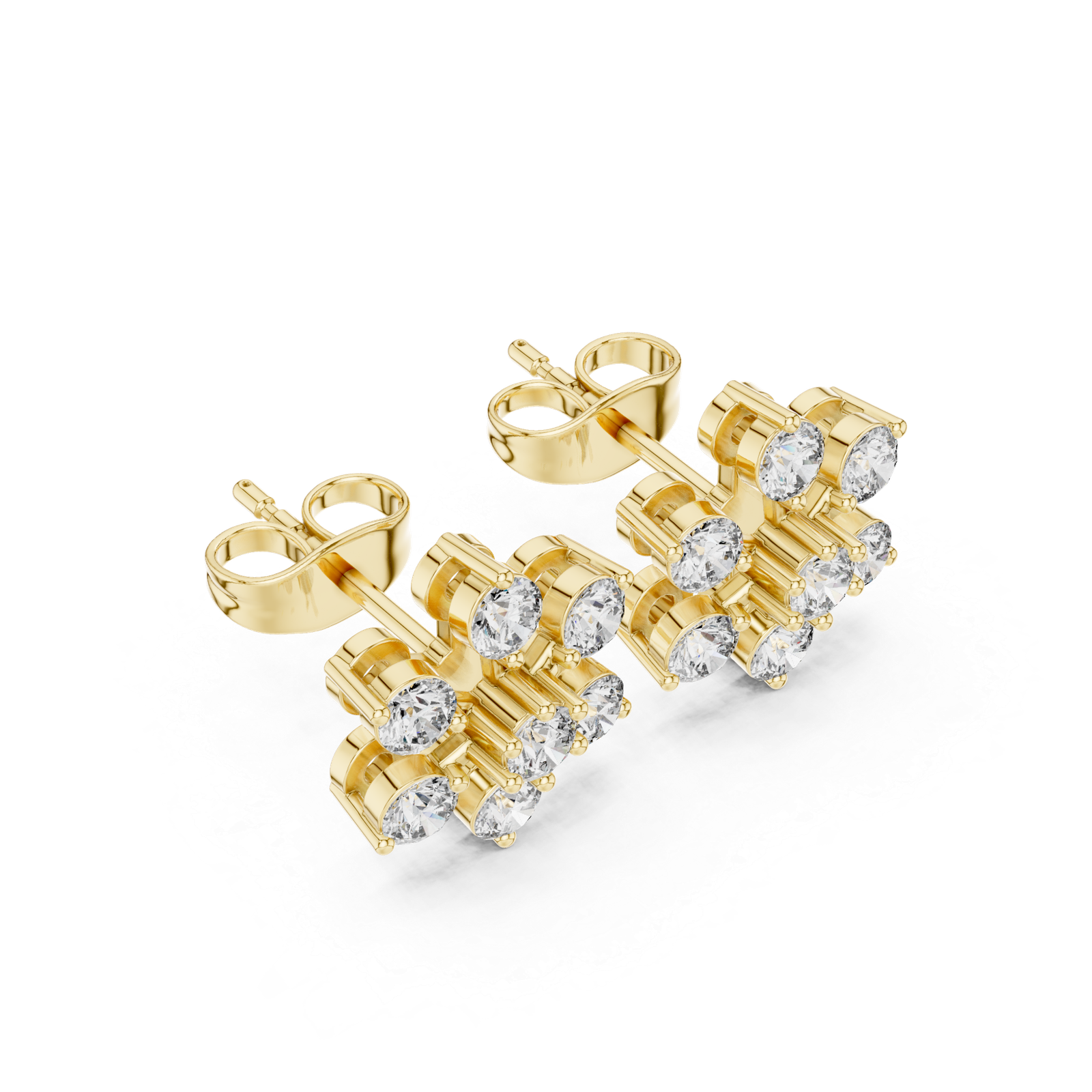 0.91 Cts Round Cut Lab Grown Gold Diamond Earrings ER-294