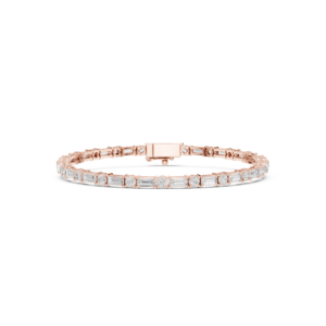 3.93 Cts Baguette Cut Lab Grown Diamond Gold Men's Bracelet